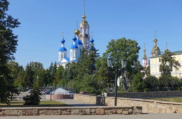 Tambov Russia September 2020 Tambov Embankment Kazan Mother God Monastery — Stock Photo, Image