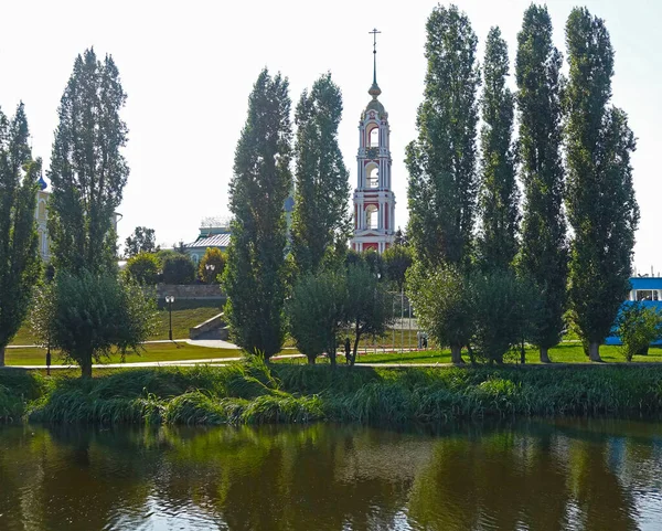 Pohled Zvonici Kazaňského Kláštera Tambov Řeky Tsna Letního Dne — Stock fotografie