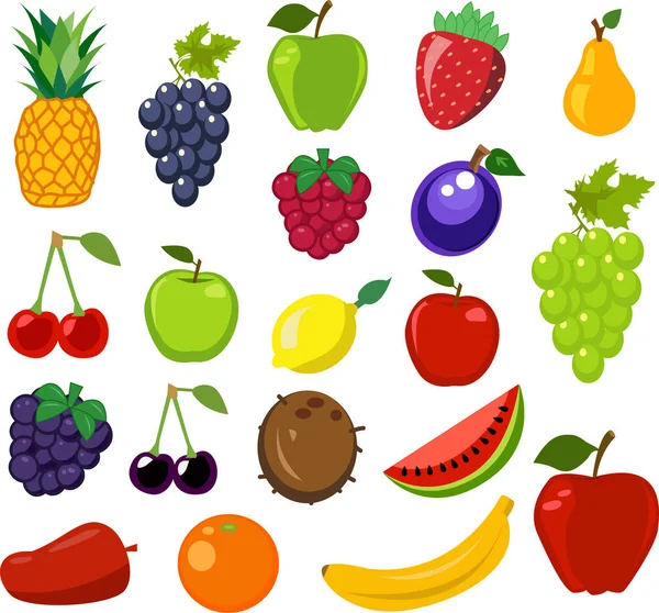 Set Fruit Vector Illustration — Stock Vector