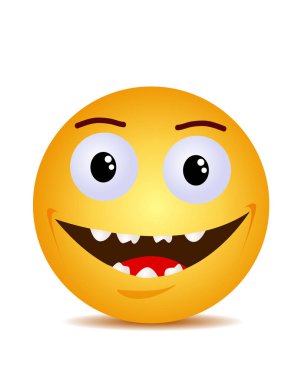 Modern sarı mutlu gülümseme gülüyor