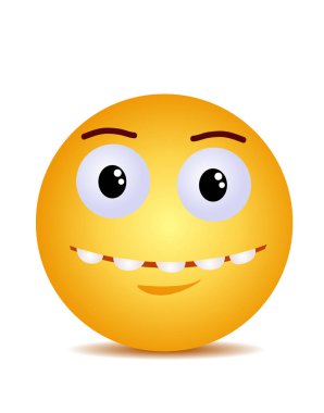 Modern sarı mutlu gülümseme gülüyor