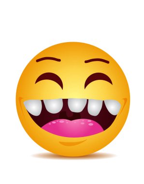 Modern sarı mutlu gülümseme gülüyor