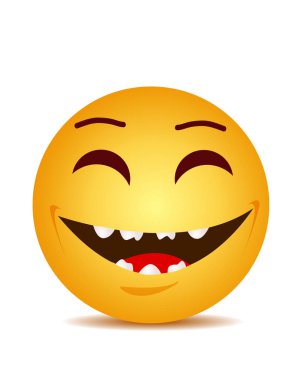 Modern sarı mutlu gülümseme gülüyor