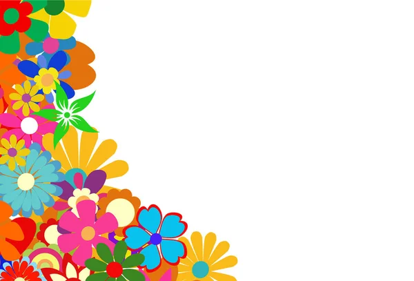 Flores Primavera Colorido Vector Ilustración — Vector de stock