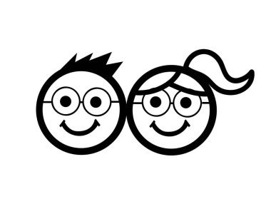 çocuklar simge vektör illüstrasyonu 