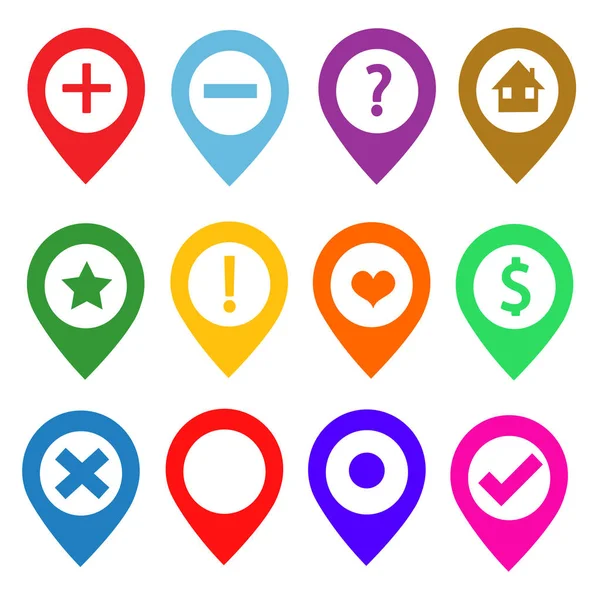 Mapping Stifte Icon Set — Stockvektor