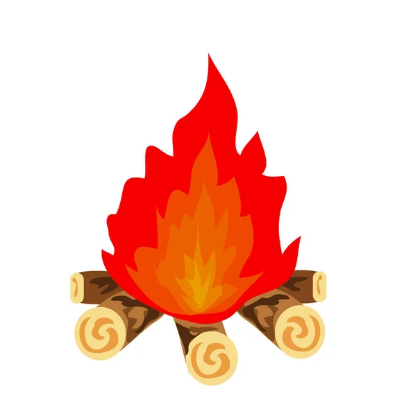 Campfire Vector Icon Illustration — Stock Vector