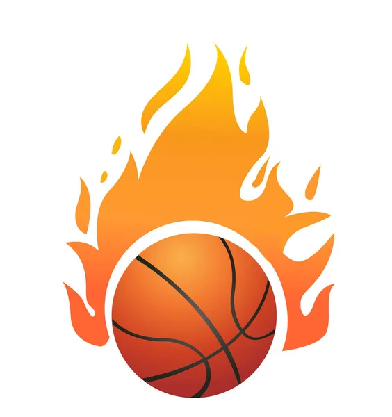 Vector Flaming Baloncesto Ilustración — Vector de stock