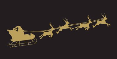 Uçan Noel Baba ve Noel Geyiğinin Silüeti
