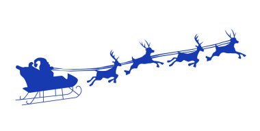 Uçan Noel Baba ve Noel Geyiğinin Silüeti