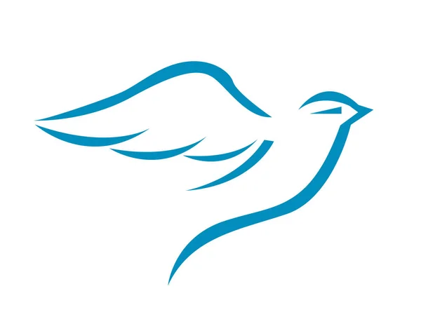 Vector Illustration Flying Dove — Stock Vector