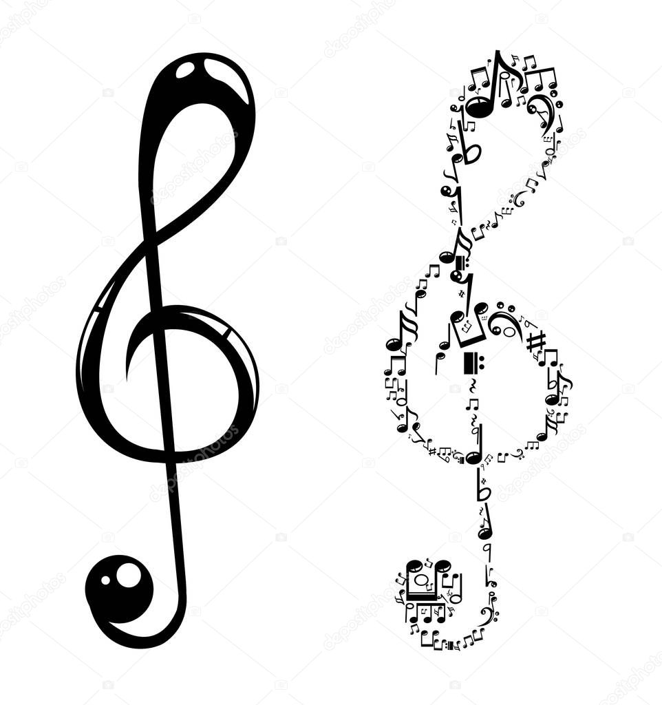 Musical notes. Vector illustration.