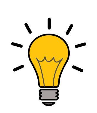 ampul fikri vektör illüstrasyonu