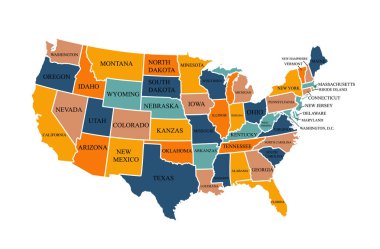 ABD harita vektör illüstrasyonu