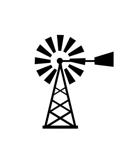 Moara de vânt, vector de putere eoliană ilustrare — Vector de stoc