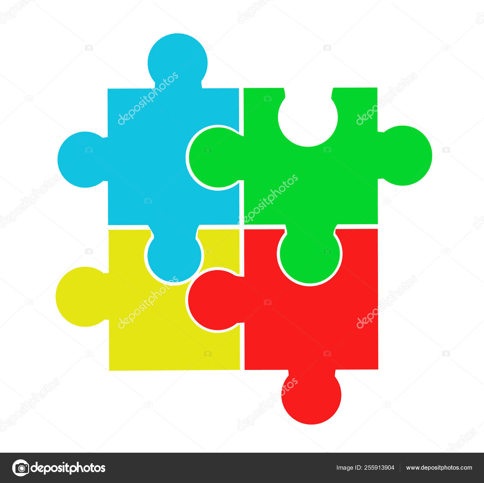 Vector illustration of puzzle pieces Stock Vector Image by ©nezezon