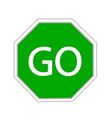 Go sign on white background clipart