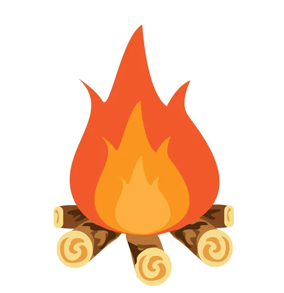 Campfire vector icon illustration — Stock Vector