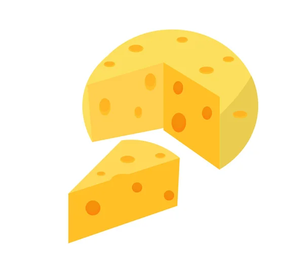 Ilustración vector de queso en blanco — Vector de stock