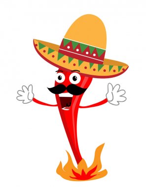 Karikatür kırmızı biber vektör