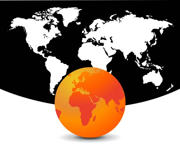 World map with world globe — Stock Vector