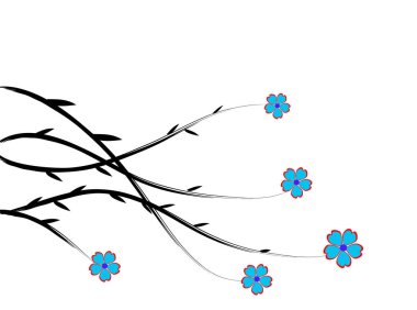 Renkli bahar çiçekleri vektör illüstrasyonu