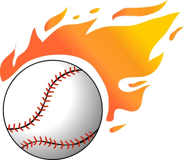 Baseball avec vecteur de flammes — Image vectorielle