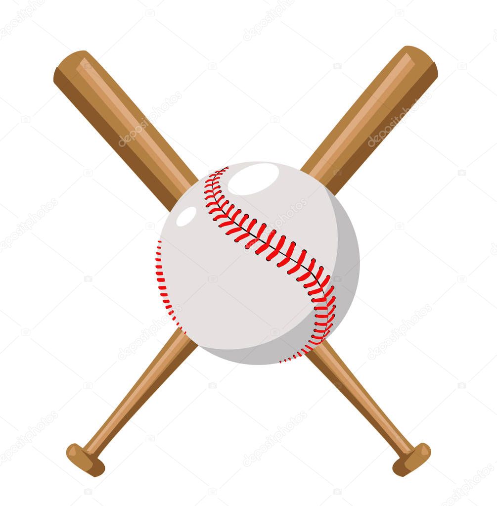 Baseball vector illustration with baseball bat