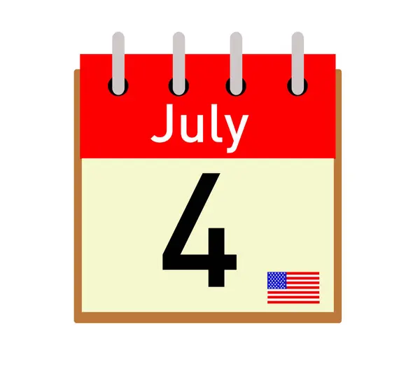 Календарь США с флагом — стоковый вектор