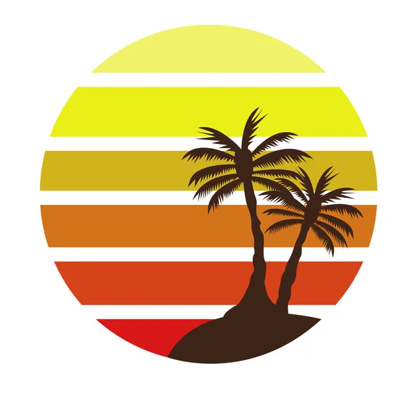 Zomer kleur achtergrond met palmbomen — Stockvector