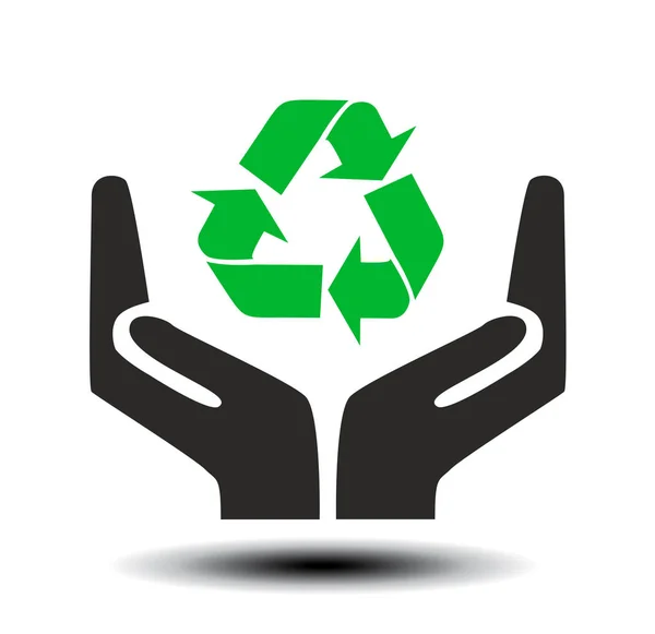 Hand sign of environmental protection — Stock Vector