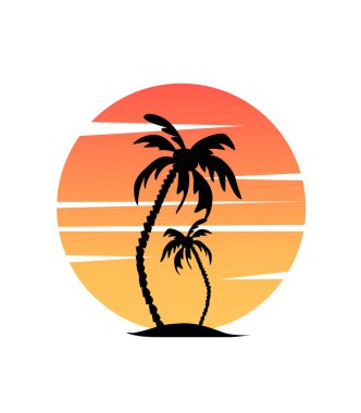 Palmiye ağacı resim vektörü çizimi