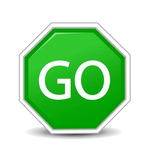 Go-Schild auf weißem Hintergrund — Stockvektor