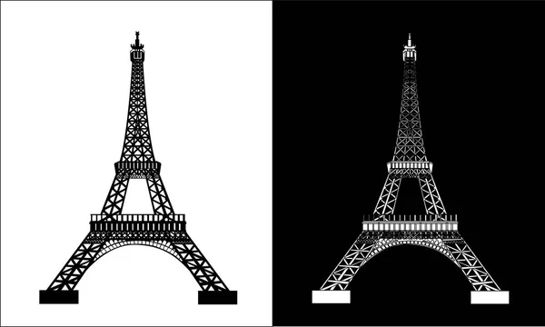Torre Eiffel Black Silhouette Vector Ilustração — Vetor de Stock