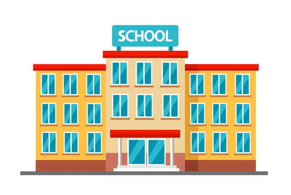 Middelbare school gebouw vector illustratie — Stockvector