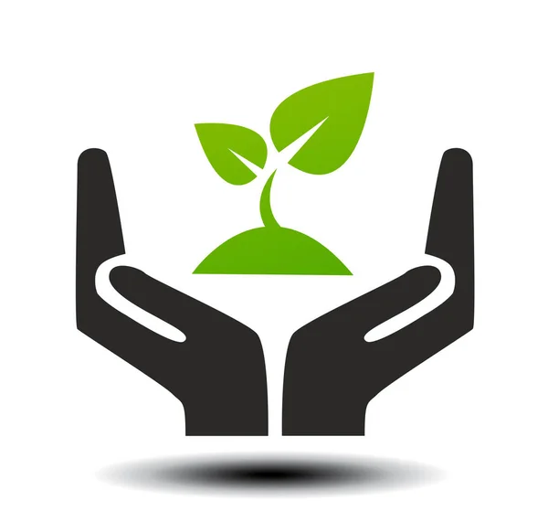 环境保护的手标志 — 图库矢量图片