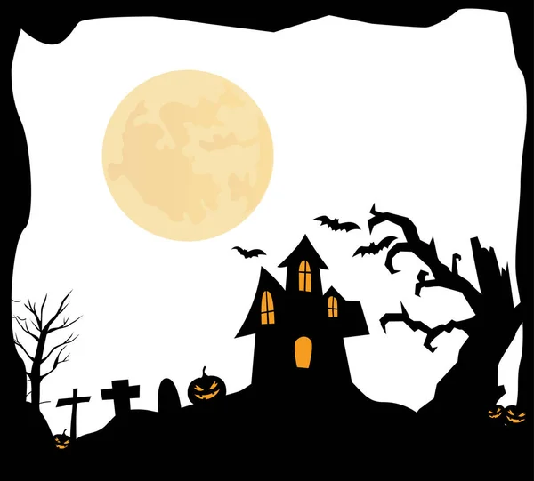 Halloween pozadí s domem — Stockový vektor