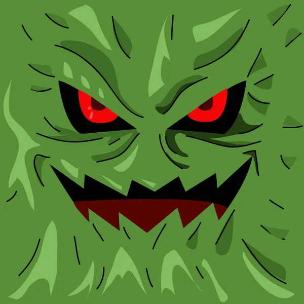Scary monster face vector illustration — Stock Vector