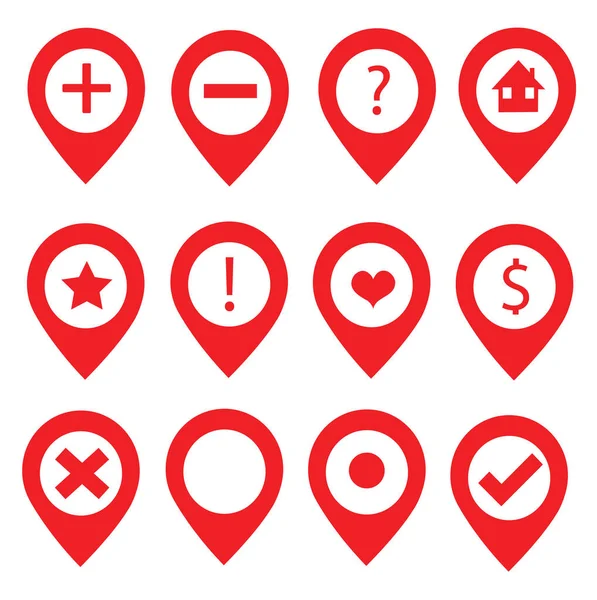 Mapping Pins Icon Set Vektor — Stockvektor