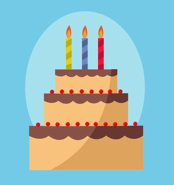Gâteau Doux Pour Les Vacances Anniversaire — Image vectorielle