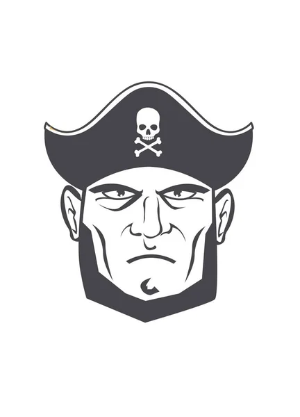 Pirata Barbudo Con Pirámide Que — Vector de stock