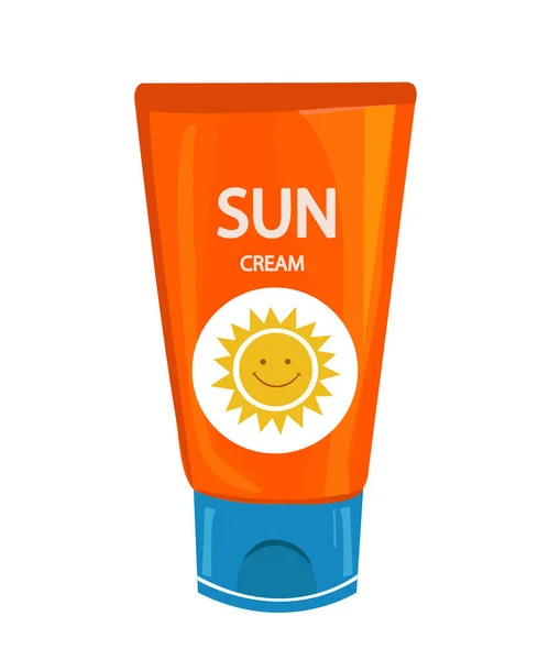 Glossy Sunblock Cream Vector Illustration — Stock Vector