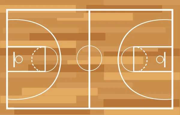 Cancha Baloncesto Vector Ilustración — Vector de stock