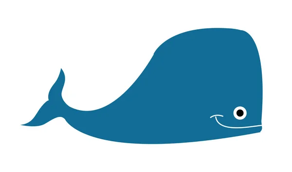 可爱的卡通鲸图解 — 图库矢量图片
