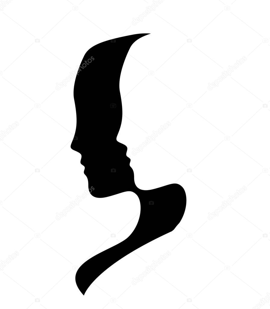 silhouette of a girl in profile