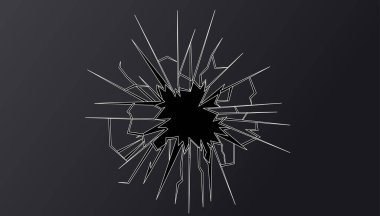 Ezilmiş cam el çizimi, vektör çizimi