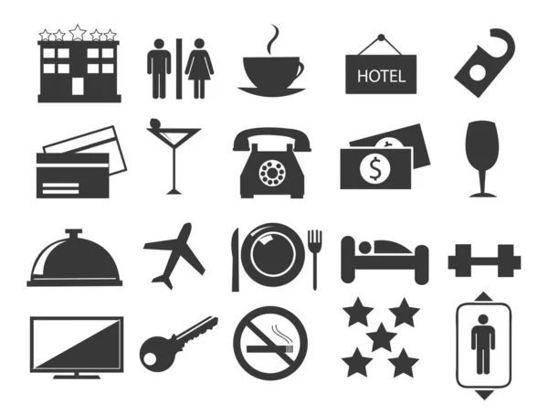 Hotel Line Icons Set — Stock Vector