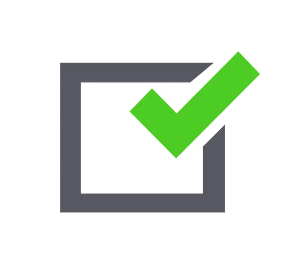 Icono Casilla Verificación Voto Vectorial Signo — Vector de stock