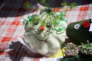 Örnek kabak dekoratif öğeler. Sebze hasatı.                    