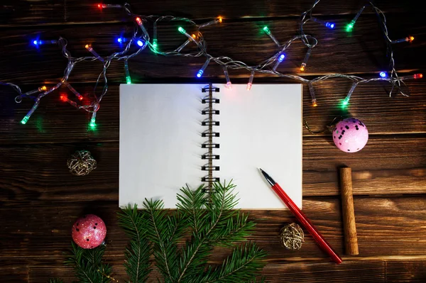 Wzory pism z Boże Narodzenie i nowy rok życzenia lub listę prezentów. — Zdjęcie stockowe